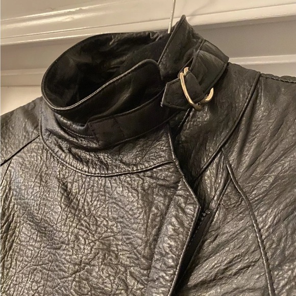 Wilson Jackets & Blazers - VTG Wilson Leather BLACK moto Jacket side zip baddie grunge moto anime goth S